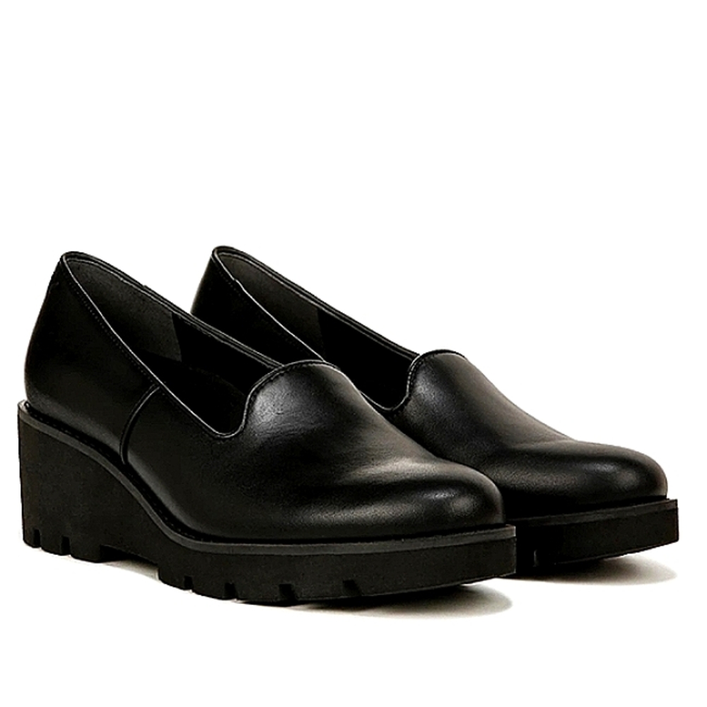 New w/Box Vionic Willa Genuine Leather Lug Sole Water Repellent Slip-On Wedges
